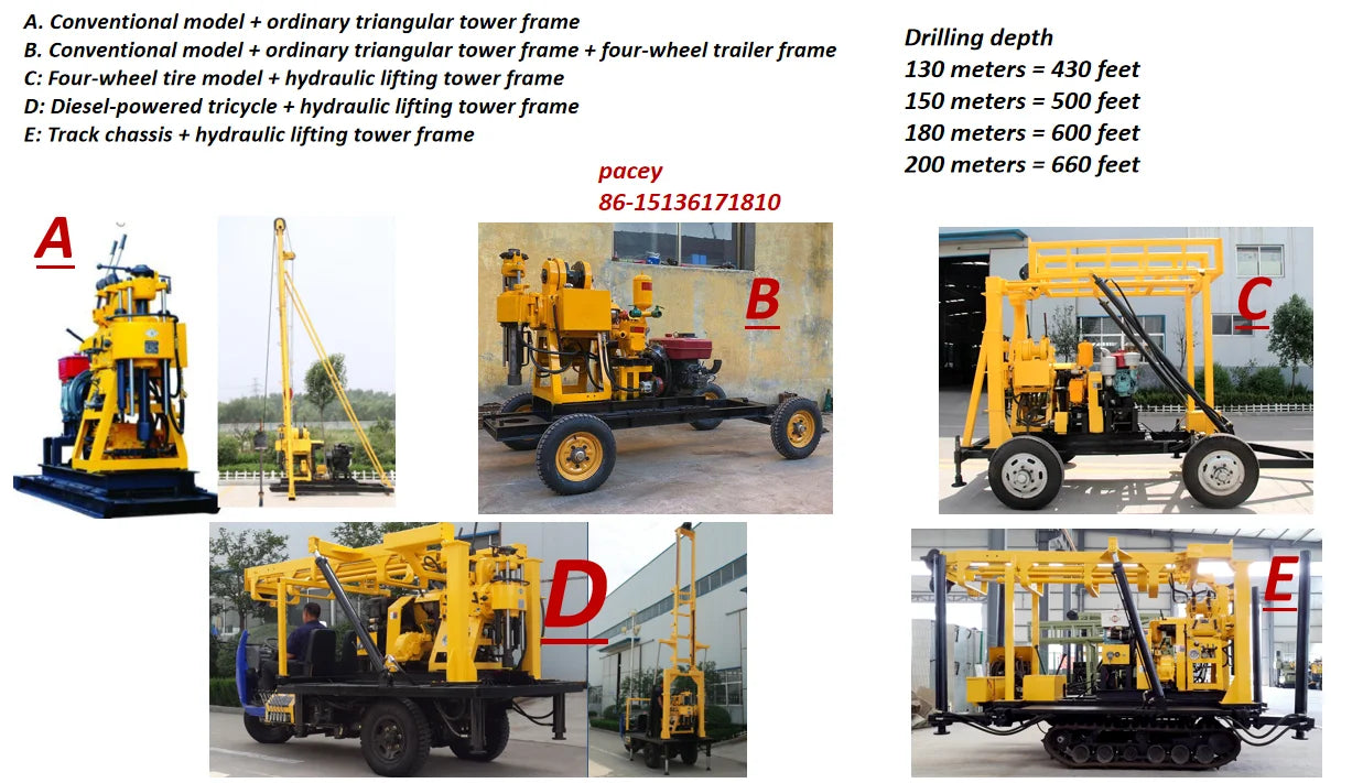 Chinese Small Portable Hydraulic Water Well Drilling Machine for Sale