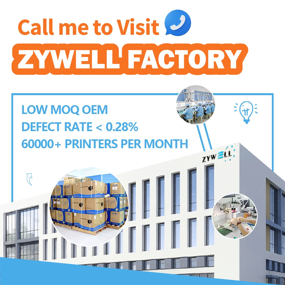 Custom Receipt POS Printer ZYWELL 80 mm USB Bluetooth WIFI Thermal Bill Ticket Printer