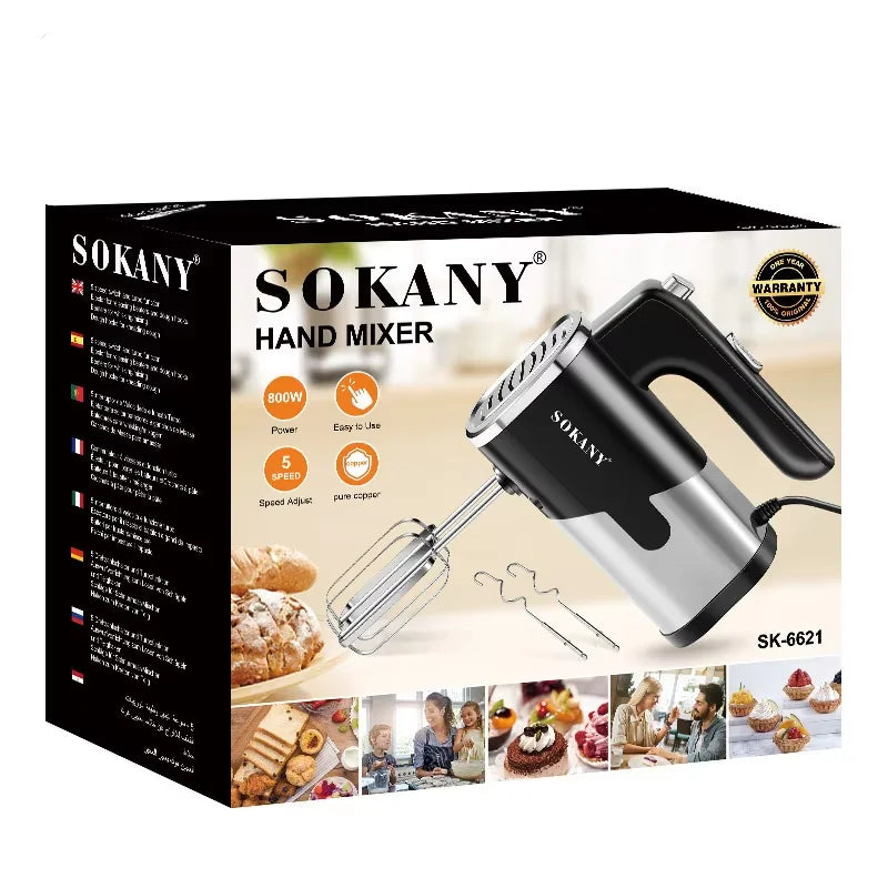 Multi-Speed Electric Hand Mixer with Dough Hooks & Whisk Attachments for Home Kitchen & Commercial Bakery Electric Hand Mixer