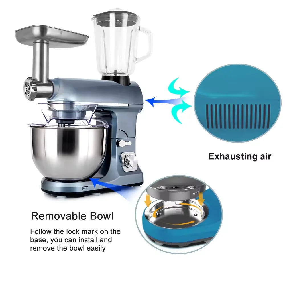 High Quality Dough Mixer Professional Multifonctional Stand Mixer Bakery Machine Pizza French Bread Dough Hooks Food Mixer