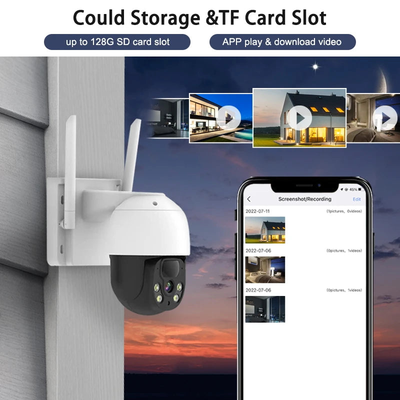 Hot Selling Solar Ptz Camera Outdoor Wireless WiFi IP65 Waterproof Pan 320 Degree and Tilt 90 Degree Two Way Audio Intercom