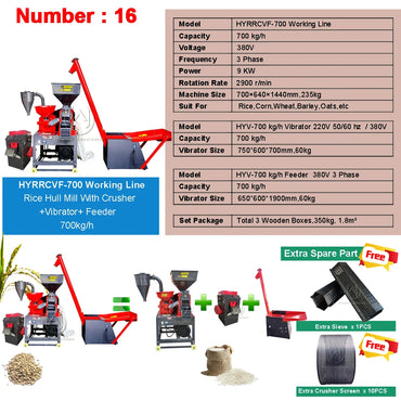 Hot Sale Best Quality 700-1000kg/h Portable Wheat Barley Sorghum Corn Big Rice Mill Milling Machine Combined Machinery