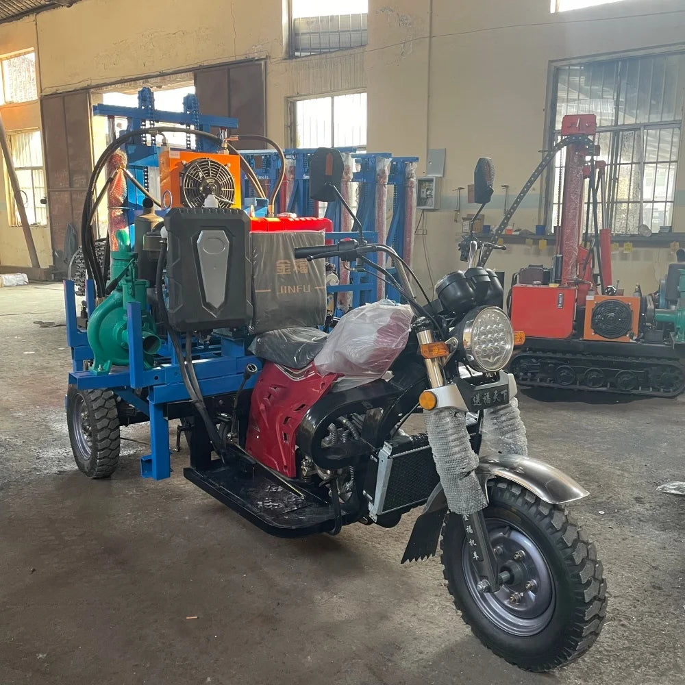 Hot Selling 100m, 150m, 200m Motorcycle Water Well Drilling Rig Factory on Sale