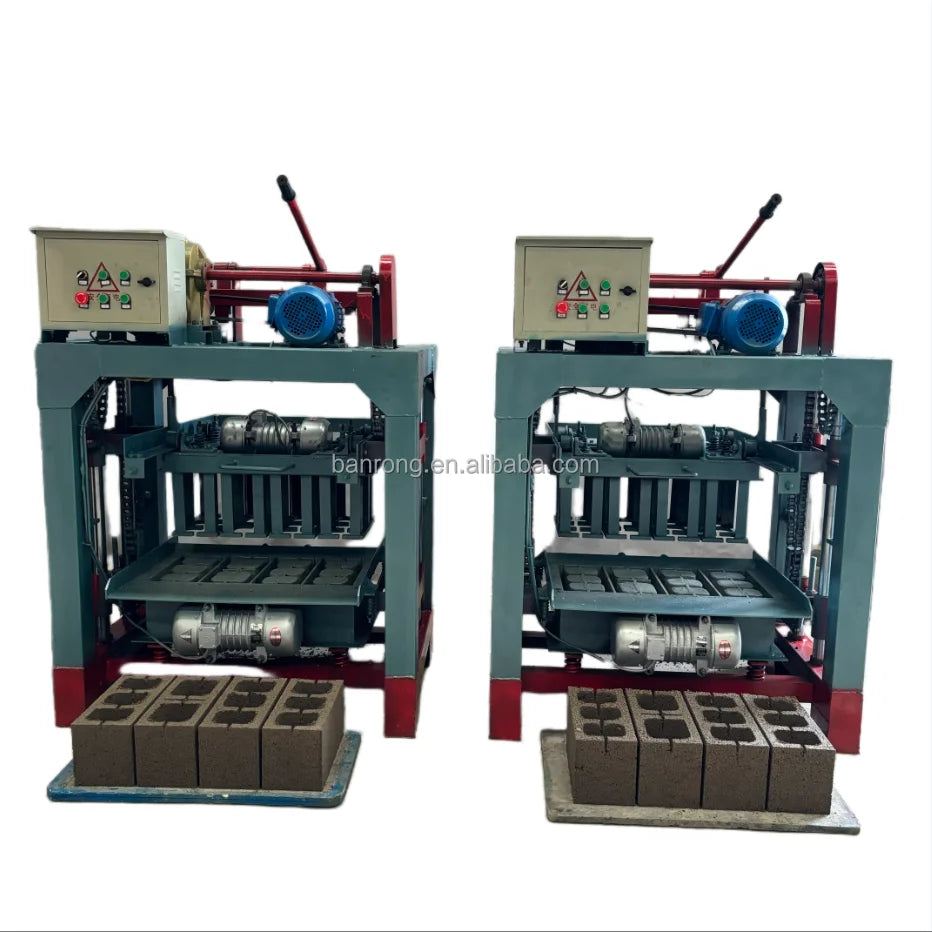 Small Scale Concrete Building Block Production Line BR4-40 Cement Holl ...