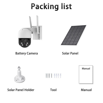 Hot Selling Solar Ptz Camera Outdoor Wireless WiFi IP65 Waterproof Pan 320 Degree and Tilt 90 Degree Two Way Audio Intercom