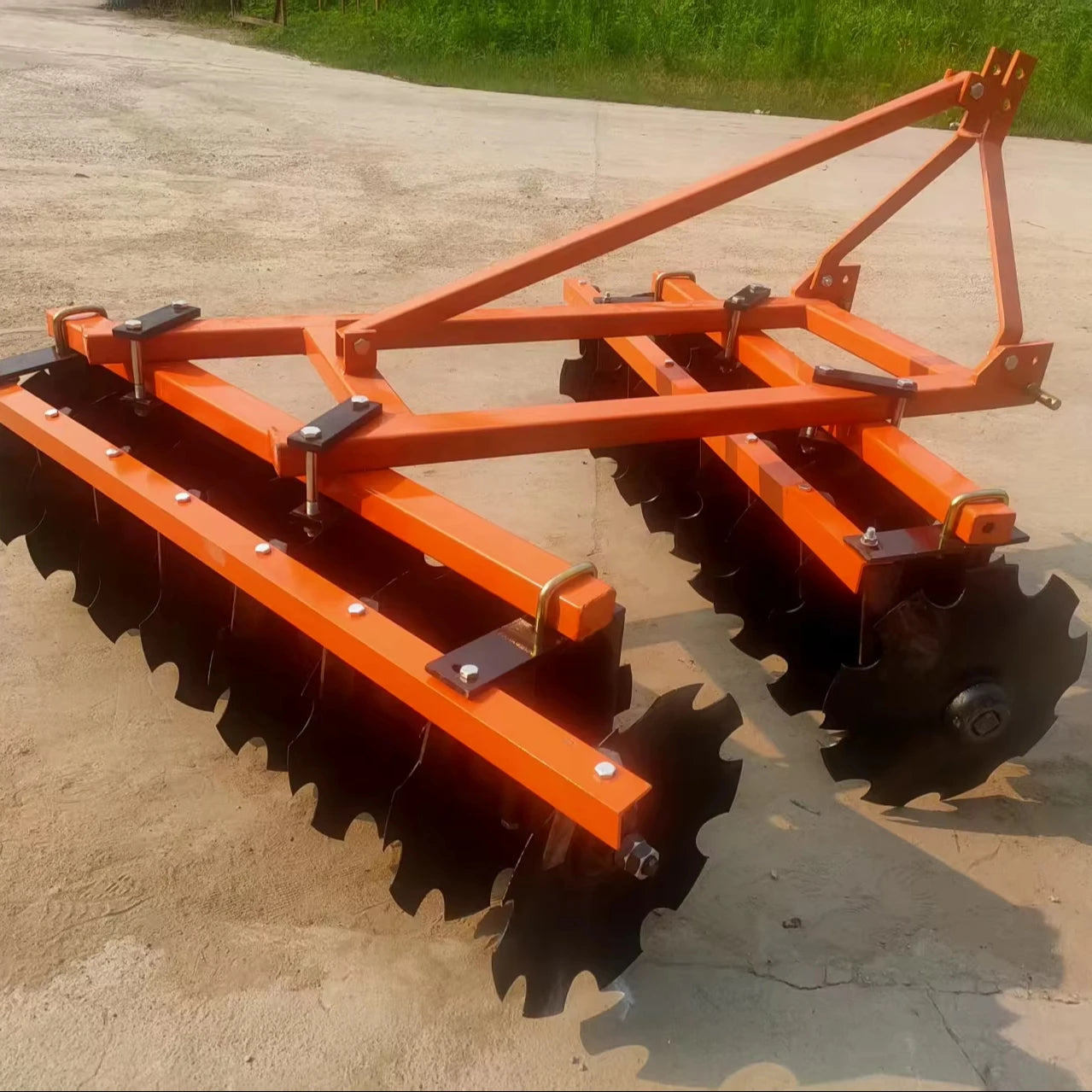 The Tractor Equipped with the Disc Plow Is Used for Plowing the Fields, Agricultural Tillage, Land Loosening, and Land Clearing