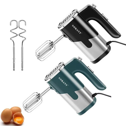 Multi-Speed Electric Hand Mixer with Dough Hooks & Whisk Attachments for Home Kitchen & Commercial Bakery Electric Hand Mixer
