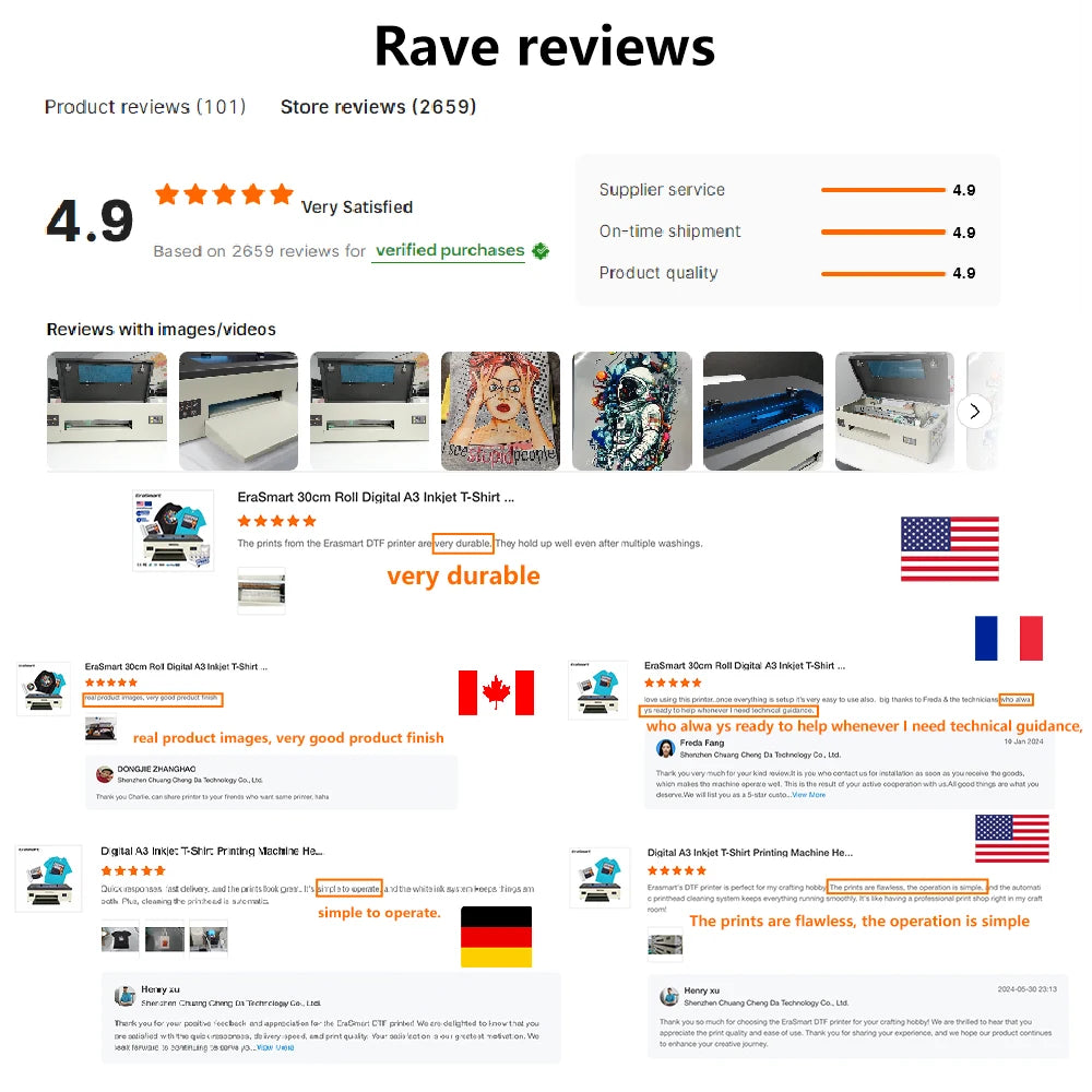 Free Shipping EraSmart Digital A3 Pet Film T-shirt Printing Textile Machine Dtf Print 30cm Width Dtf Printers With Xp600 Head