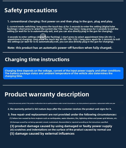7KW Portable EV Charger for Tesla & BYD with Free Grounding, New Energy Vehicle Home and Outdoor Charging Station