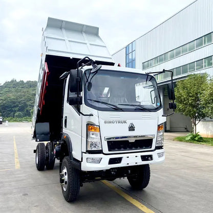 New Howo Sinotruk 5 Ton Dump Truck 4x4 Drive Wheel Mini Tipper 6 Wheels Light Duty Cargo Tank Diesel Fuel Right Steering Cabin