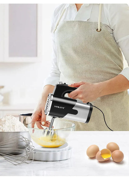 Multi-Speed Electric Hand Mixer with Dough Hooks & Whisk Attachments for Home Kitchen & Commercial Bakery Electric Hand Mixer