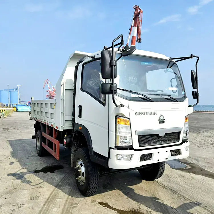 New Howo Sinotruk 5 Ton Dump Truck 4x4 Drive Wheel Mini Tipper 6 Wheels Light Duty Cargo Tank Diesel Fuel Right Steering Cabin