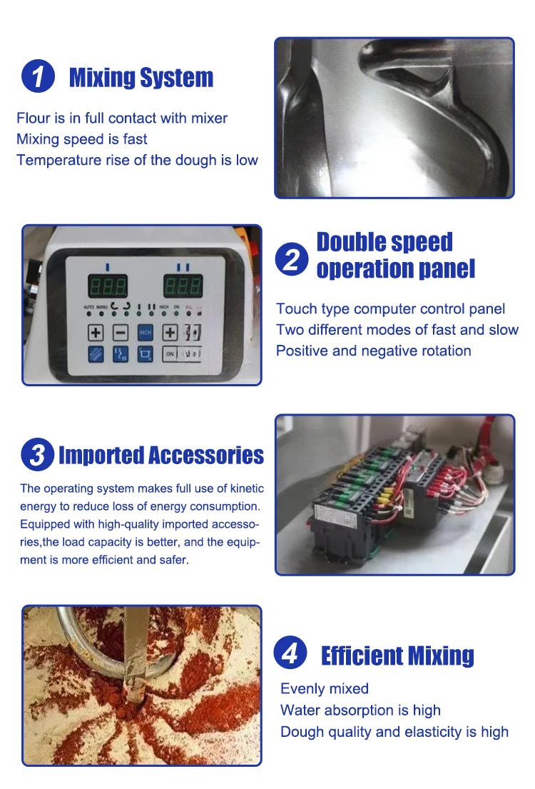 High Quality Commercial Bread Making Machine Taiwan Dough Mixer 15kg 25kg 50kg 75kg 100kg Bakery 10kg Bread Dough Mixer