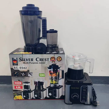 2025 New 2.5L 3-in-1 Stainless Steel Kitchen Appliances Commercial Mixer Smoothie Juicer Food Processor Silver Crest Household