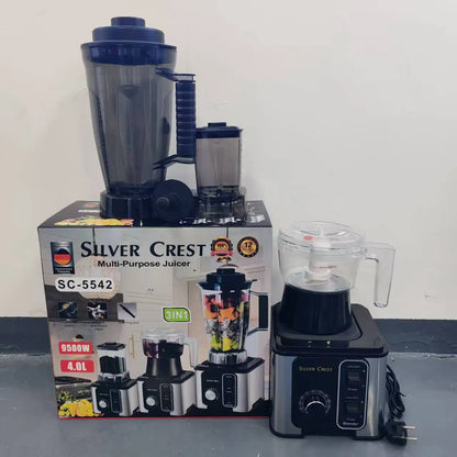 2025 New 2.5L 3-in-1 Stainless Steel Kitchen Appliances Commercial Mixer Smoothie Juicer Food Processor Silver Crest Household