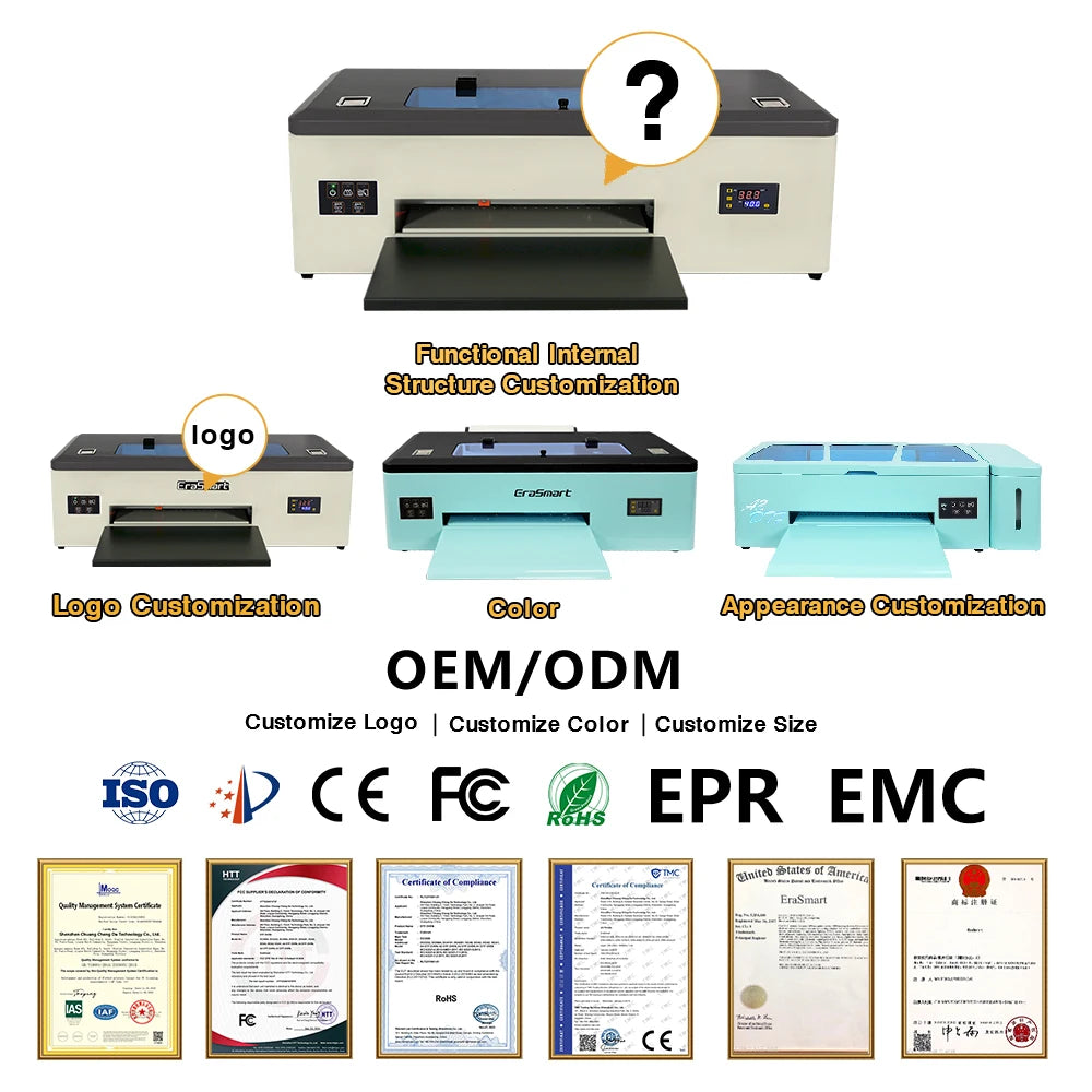 Free Shipping EraSmart Digital A3 Pet Film T-shirt Printing Textile Machine Dtf Print 30cm Width Dtf Printers With Xp600 Head