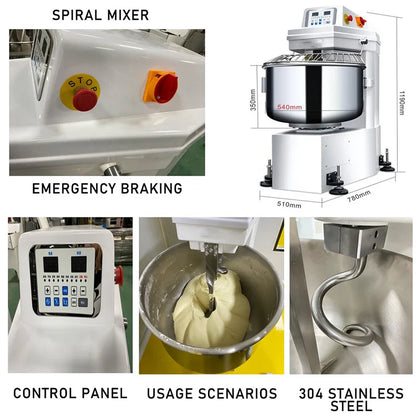 High Quality Commercial Bread Making Machine Taiwan Dough Mixer 15kg 25kg 50kg 75kg 100kg Bakery 10kg Bread Dough Mixer