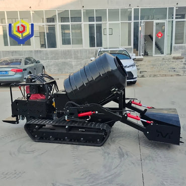 2025 New Trend Mini Cement Mixer Machine 800L Dumper Truck Crawler Mobile Mini Concrete Mixer