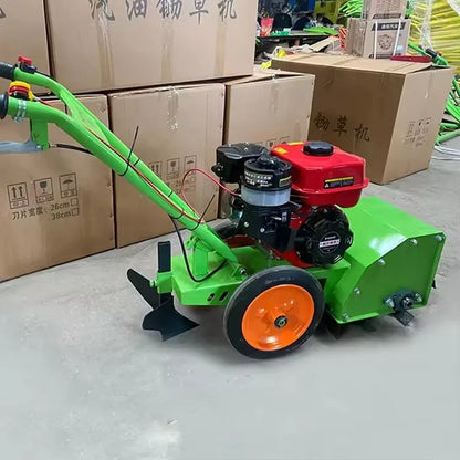 Small Agricultural Two-drive Tire Walking Gasoline Mower Four-stroke Trencher Rotary Tiller for Orchards and Vegetable Gardens