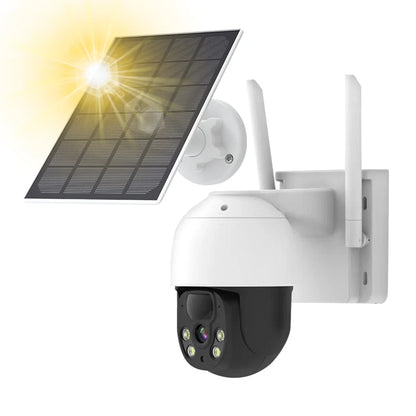 Hot Selling Solar Ptz Camera Outdoor Wireless WiFi IP65 Waterproof Pan 320 Degree and Tilt 90 Degree Two Way Audio Intercom
