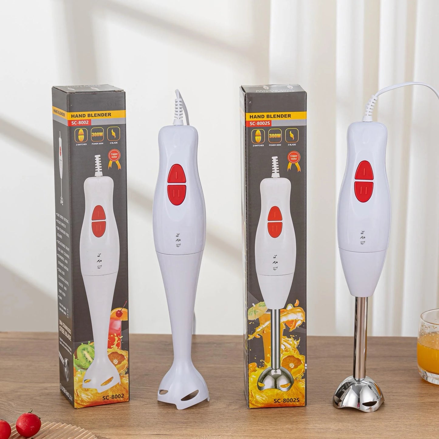 1000w Electric Blender Handheld Home Use 4 Blades Hand Mixer for Kitchen Fast Easy Clean Blender