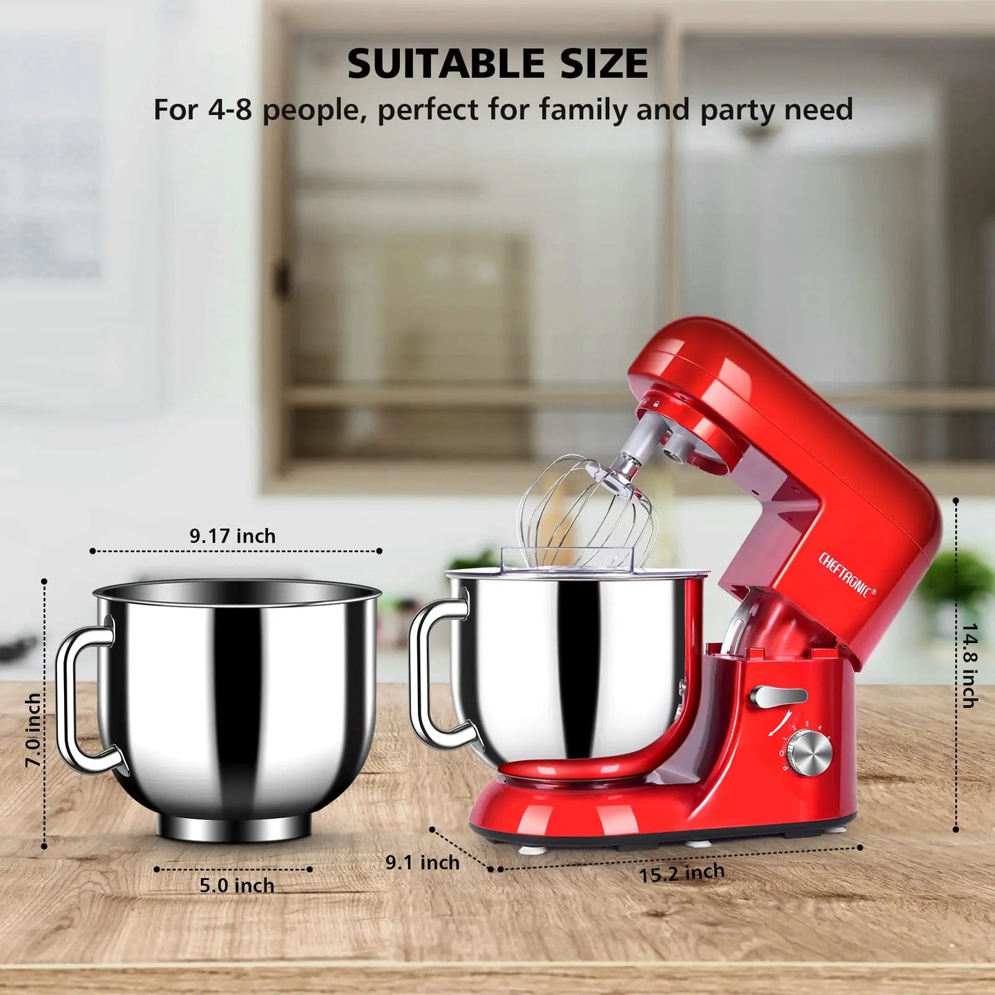 5/6.5 Dough Baking Mixer Electric Planetary Stand Mixer Home Kitchen Appliance for Cake and Bread Preparation