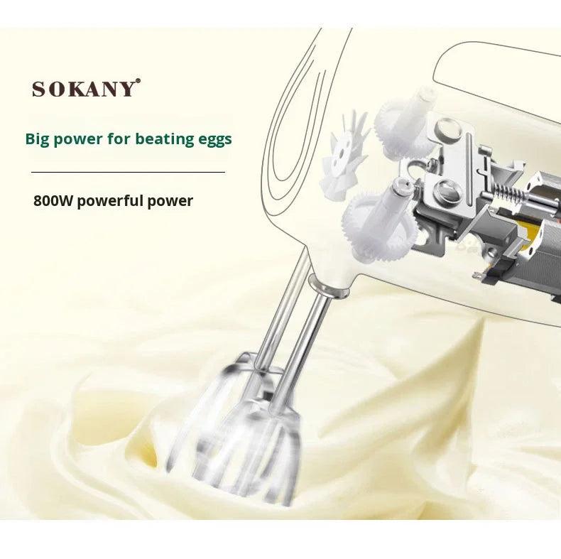 Multi-Speed Electric Hand Mixer with Dough Hooks & Whisk Attachments for Home Kitchen & Commercial Bakery Electric Hand Mixer