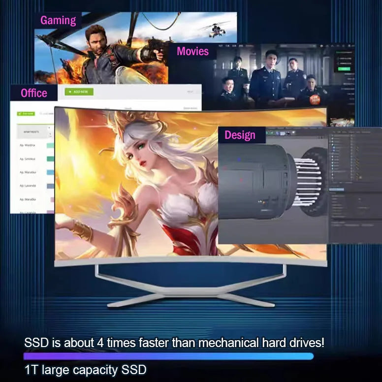 2025 Brand New Core I5 I7 I9 Gamer All in One Gaming PC Computers Laptops Desktop Computer