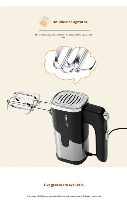 Multi-Speed Electric Hand Mixer with Dough Hooks & Whisk Attachments for Home Kitchen & Commercial Bakery Electric Hand Mixer