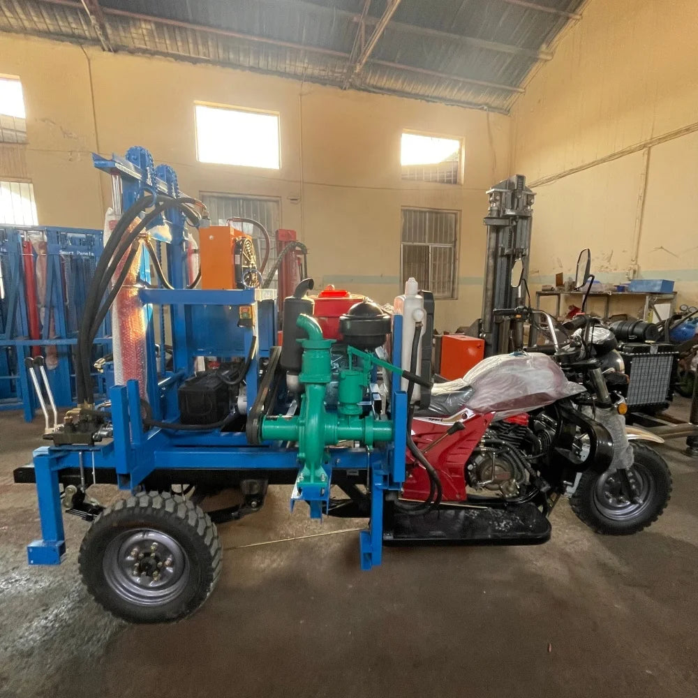 Hot Selling 100m, 150m, 200m Motorcycle Water Well Drilling Rig Factory on Sale