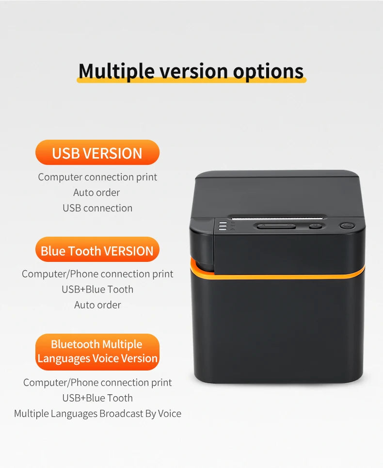 Thermal Receipt Printer, 58mm Max-Width POS Printer with High-Speed Printing Small POS Bill Printer for Restaurant Sales Retail