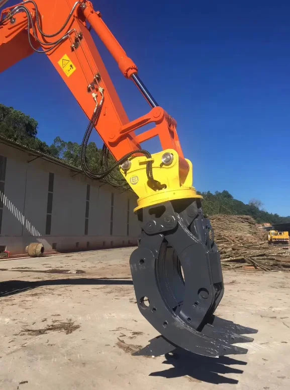 360 Degree Rotating Excavator Construction Machinery Attachments Hydraulic Log Grapple Stone Grab