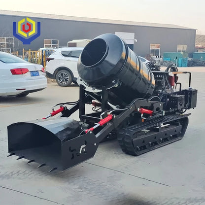 2025 New Trend Mini Cement Mixer Machine 800L Dumper Truck Crawler Mobile Mini Concrete Mixer