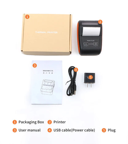 58mm Portable MINI Thermal Ticket Printer With Fast Speed and High Endurance Suitable for Supermarkets Convenience Stores