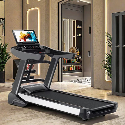 Hot Seller Luxury Large LED Screen Electric Treadmill Foldable Multi-Function Wireless Touch Shock Absorption for Home Exercise