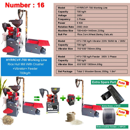 Hot Sale Best Quality 700-1000kg/h Portable Wheat Barley Sorghum Corn Big Rice Mill Milling Machine Combined Machinery