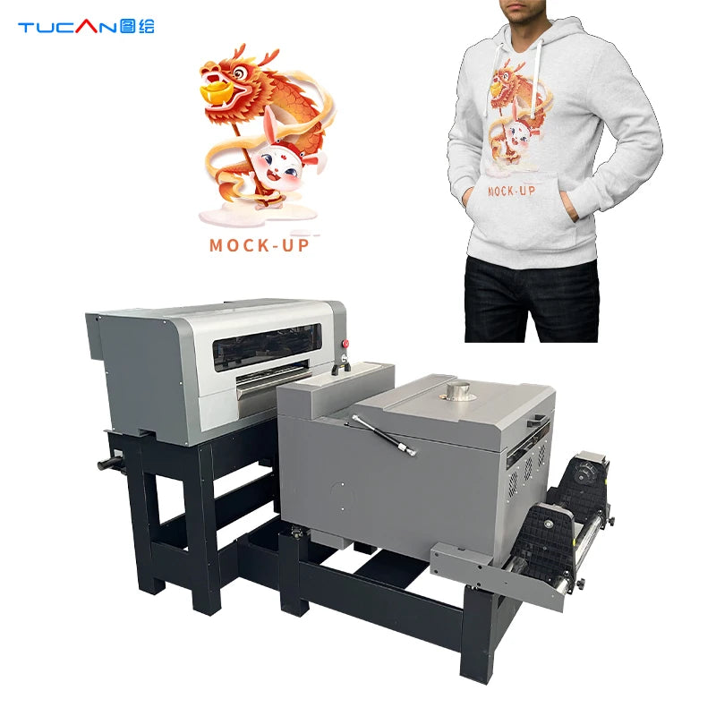 A2 Size Dtf Printer with Xp600 I1600 I3200 Printhead with Shaker Machine Cmyk White Color