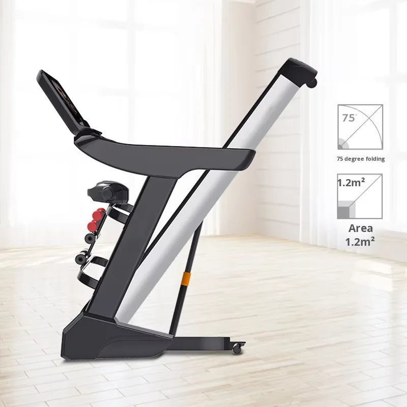 Hot Seller Luxury Large LED Screen Electric Treadmill Foldable Multi-Function Wireless Touch Shock Absorption for Home Exercise