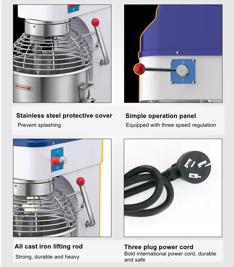 Baking Equipment Bakery 30l Food Dough Mixer Industrial Planetary Mixer with Belt