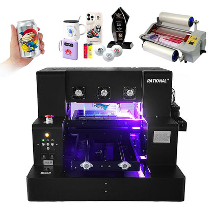 UV DTF Printer for Phone case Pen Acrylic Leather Wood Glass Bottle Sticker Multi Color Inkjet Printers A3 A4 UV Printer Machine