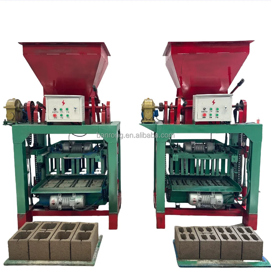 Small Scale Concrete Building Block Production Line BR4-40 Cement Holl ...