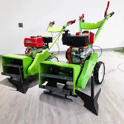 Small Agricultural Two-drive Tire Walking Gasoline Mower Four-stroke Trencher Rotary Tiller for Orchards and Vegetable Gardens