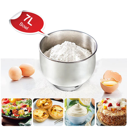 Ready Stock 7L Tilt-Head Stand Mixer Commercial Manufacture Bakery Bread Dough Mixer Used for Bread