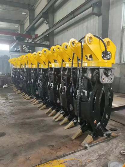 360 Degree Rotating Excavator Construction Machinery Attachments Hydraulic Log Grapple Stone Grab