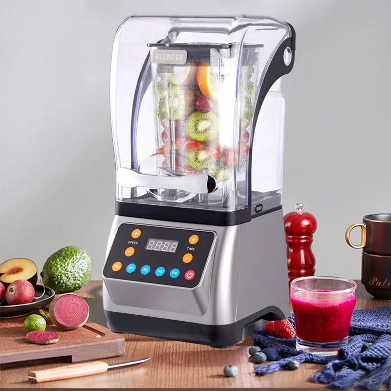 2025 New Product with Cover Mute Multi-functional Ice Machine Juicer Merchant Dual-purpose High-power Ice Crusher Milk Tea Shop