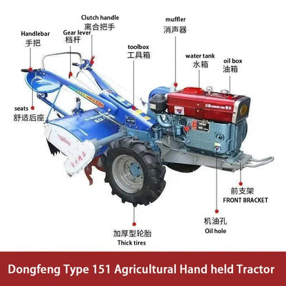 Good Selling 10 Hp Mini Farm Machinery 18Hp Walking Tractor Garde