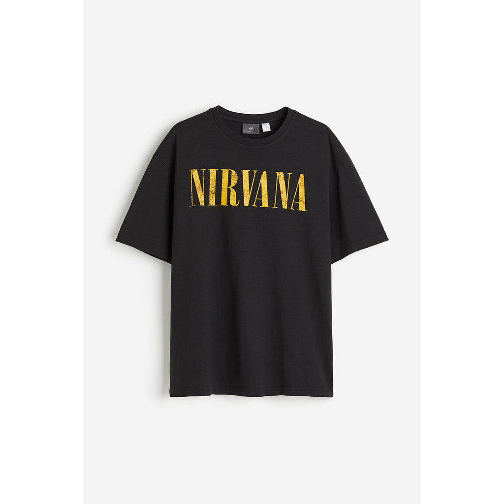 H&M Pria Loose Fit Printed T-shirt