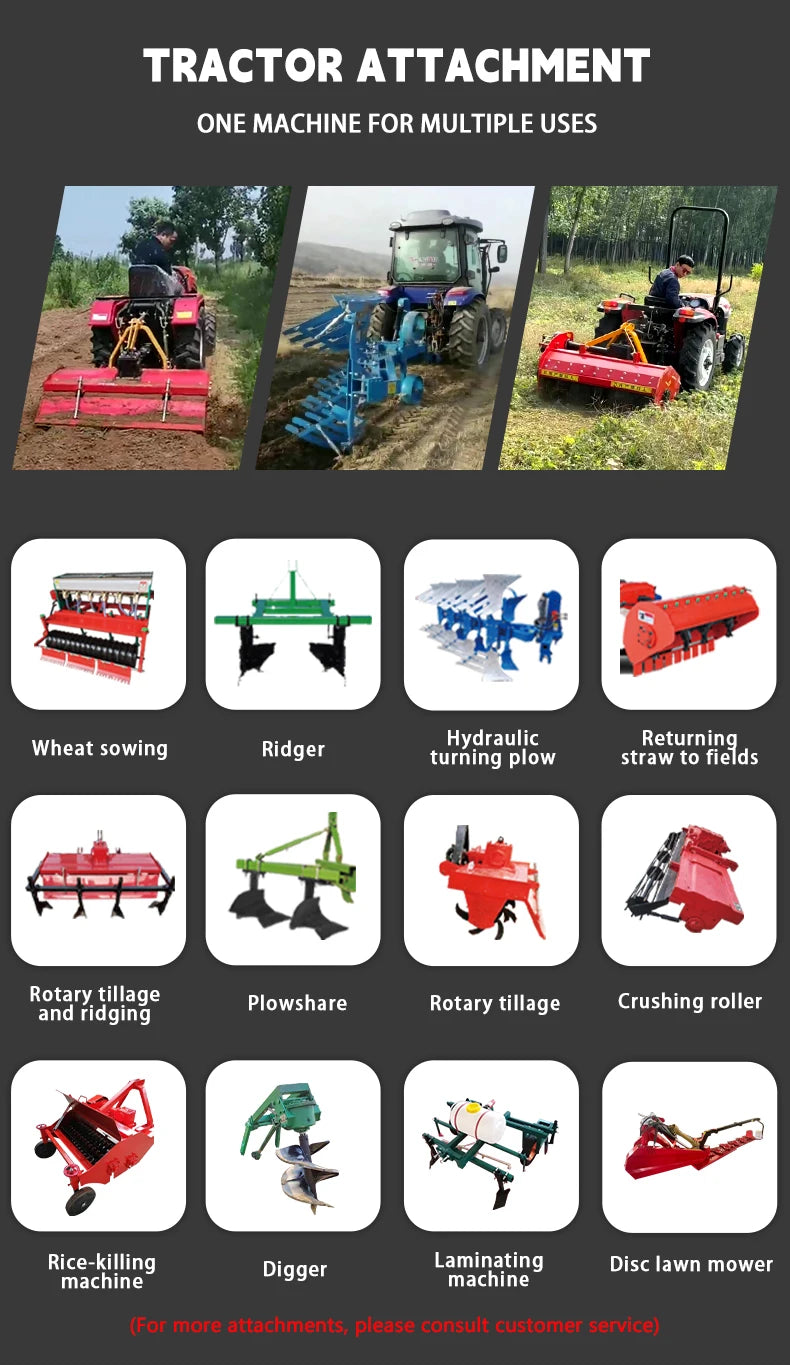 Wholesale Four Wheel 4x4 Compact Mini Farm Garden Tractors with Mower