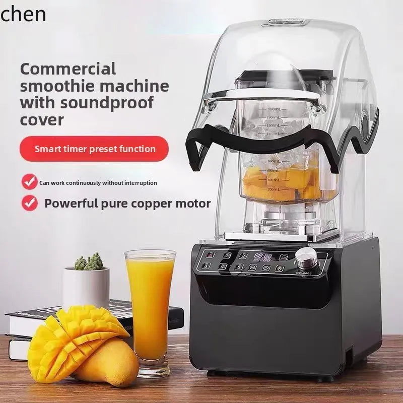 HXL Smoothie Machine for Milk Tea Shops with Cover, Silent Juicer, Blender, Ice Crusher