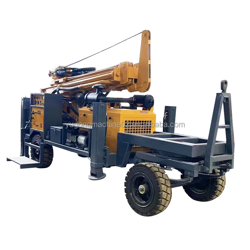 180 Meter Full Hydraulic Crawler Water Well Drilling Rig Diesel for Home Farm New Gearbox Pump Rock Drill Ore Home Use